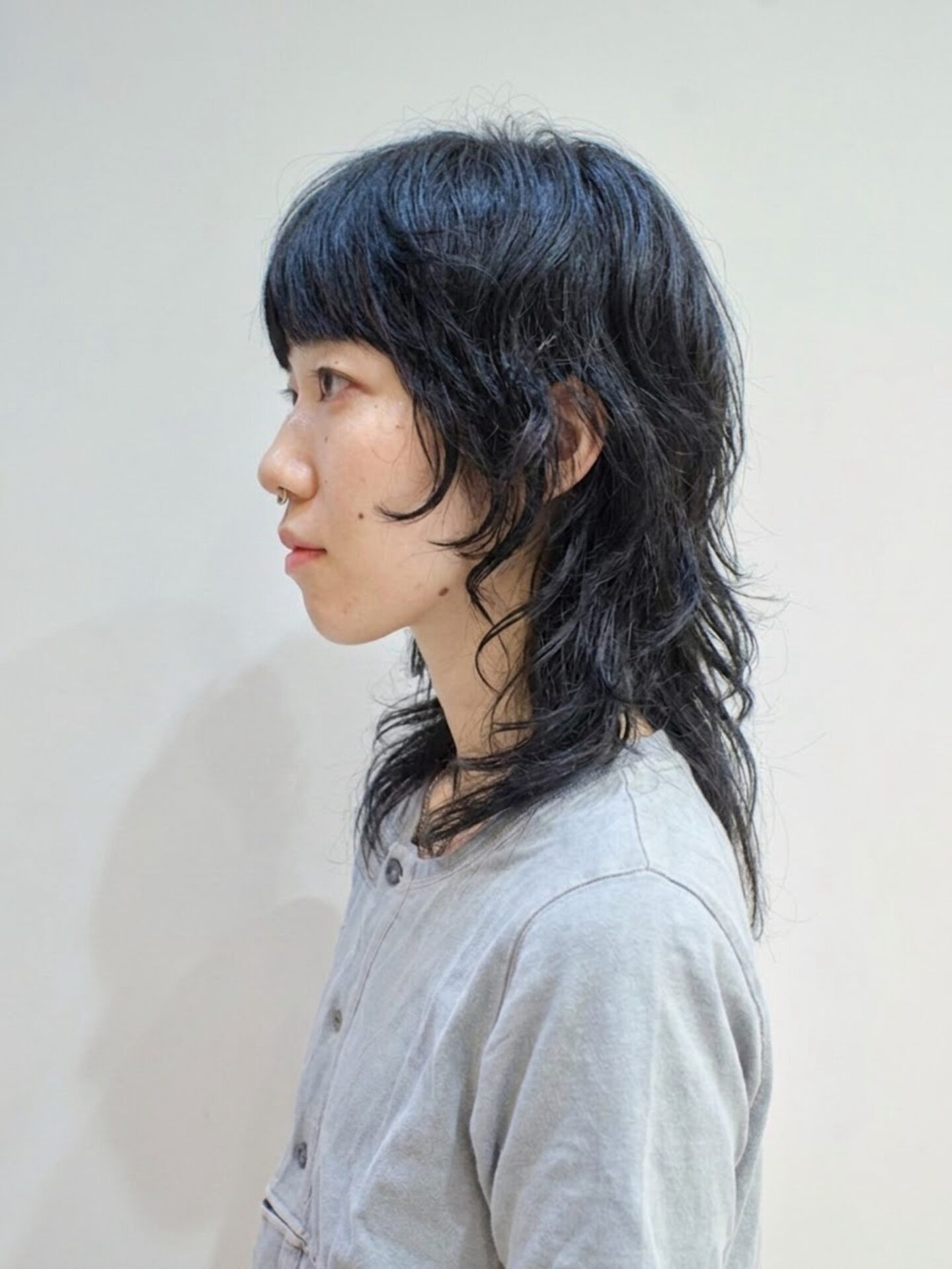 ウルフレイヤーパーマ 横から